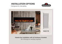 Napoleon fireplace series — manufacturer feature illustration. Model specifications are listed separately.
