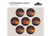 Napoleon fireplace series — manufacturer feature illustration. Model specifications are listed separately.