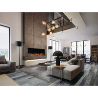 Napoleon Luminex 65 LCD Electric Linear Built-in Fireplace — installed room view