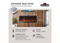 Napoleon Astound™ 62 Built-In Electric Fireplace — product and configuration view