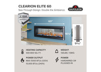 Napoleon CLEARion™ Elite 60 Built-in Electric Fireplace — product and configuration view