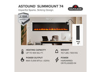 Napoleon Astound™ 74 SlimMount Electric Fireplace — product and configuration view