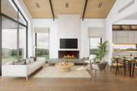 Napoleon Tall Bay Luxuria™ 50 Direct Vent Fireplace — installed room view
