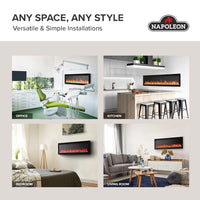 Napoleon fireplace series — manufacturer feature illustration. Model specifications are listed separately.