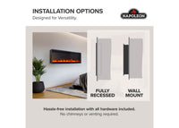Napoleon fireplace series — manufacturer feature illustration. Model specifications are listed separately.