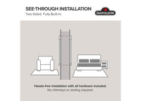 Napoleon fireplace series — manufacturer feature illustration. Model specifications are listed separately.