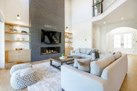 Napoleon Tall Bay Luxuria™ 62 Direct Vent Fireplace — installed room view