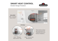 Napoleon fireplace series — manufacturer feature illustration. Model specifications are listed separately.