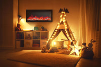 Napoleon Entice™ 36 Wall-Hanging Electric Fireplace — installed room view