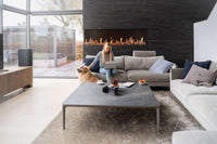 Napoleon Luminex 65 LCD Electric Linear Built-in Fireplace — installed room view