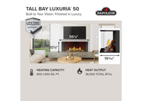 Napoleon Tall Bay Luxuria™ 62 Direct Vent Fireplace — product and configuration view