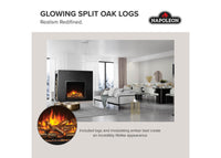 Napoleon fireplace series — manufacturer feature illustration. Model specifications are listed separately.