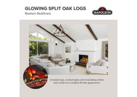 Napoleon fireplace series — manufacturer feature illustration. Model specifications are listed separately.