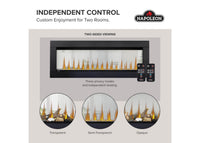 Napoleon fireplace series — manufacturer feature illustration. Model specifications are listed separately.