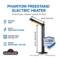 Napoleon Phantom Freestand Outdoor Electric Infrared Heater — product and configuration view
