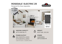Napoleon Rosedale™ 3 Electric Fireplace Insert — product and configuration view