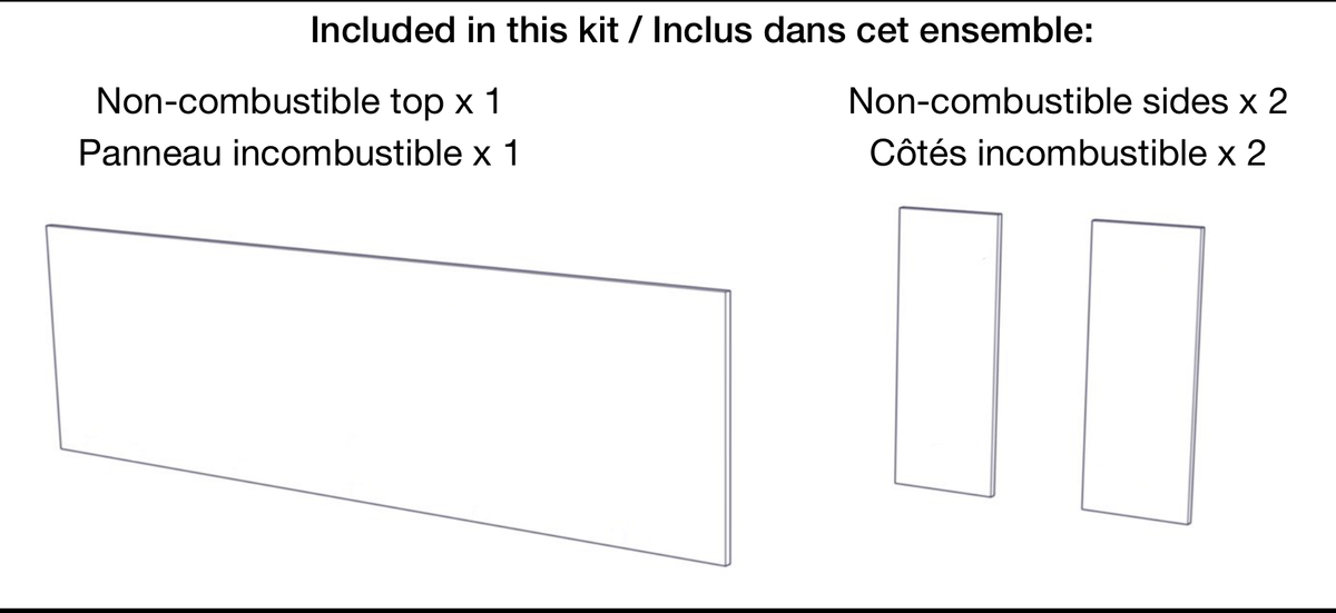 Napoleon NCB38 - Non-combustible board kit; manufacturer NCB-series component illustration
