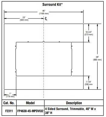 Superior Fireplaces 4-Sided Surround Trimmable, 46" x 38" FP4638-4S-MPDVI32