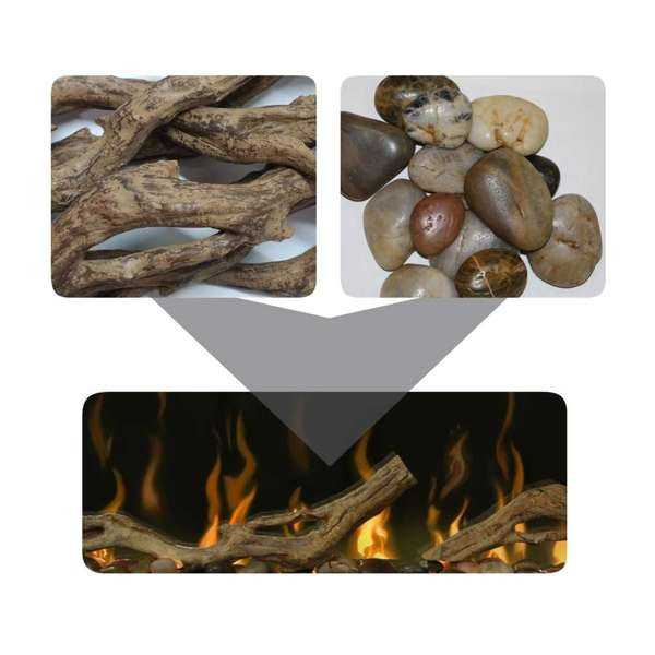 Dimplex Accessory Driftwood and River Rock for 74" Linear Fireplace LF74DWS-KIT