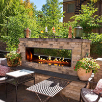 Carol Rose 60" Outdoor Linear See-Through Ventless Gas Fireplace OLL60SP12S